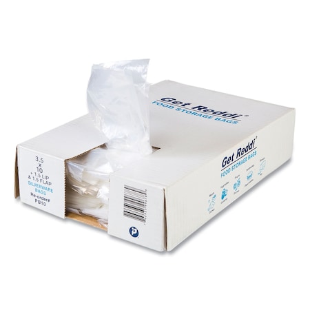 Integrated Bagging Systems Silverware Bags, 0.7 mil, 3.5" x 1.5", Clear, PK2000 PB10